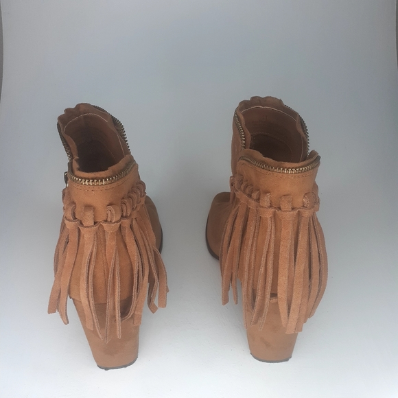DV by Dolce Vita Boho Suede Peep Toe Fringe Booty - Picture 3 of 15